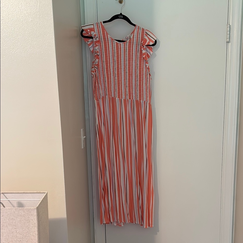 A New Day Striped Maxi Dress - Orange and White
